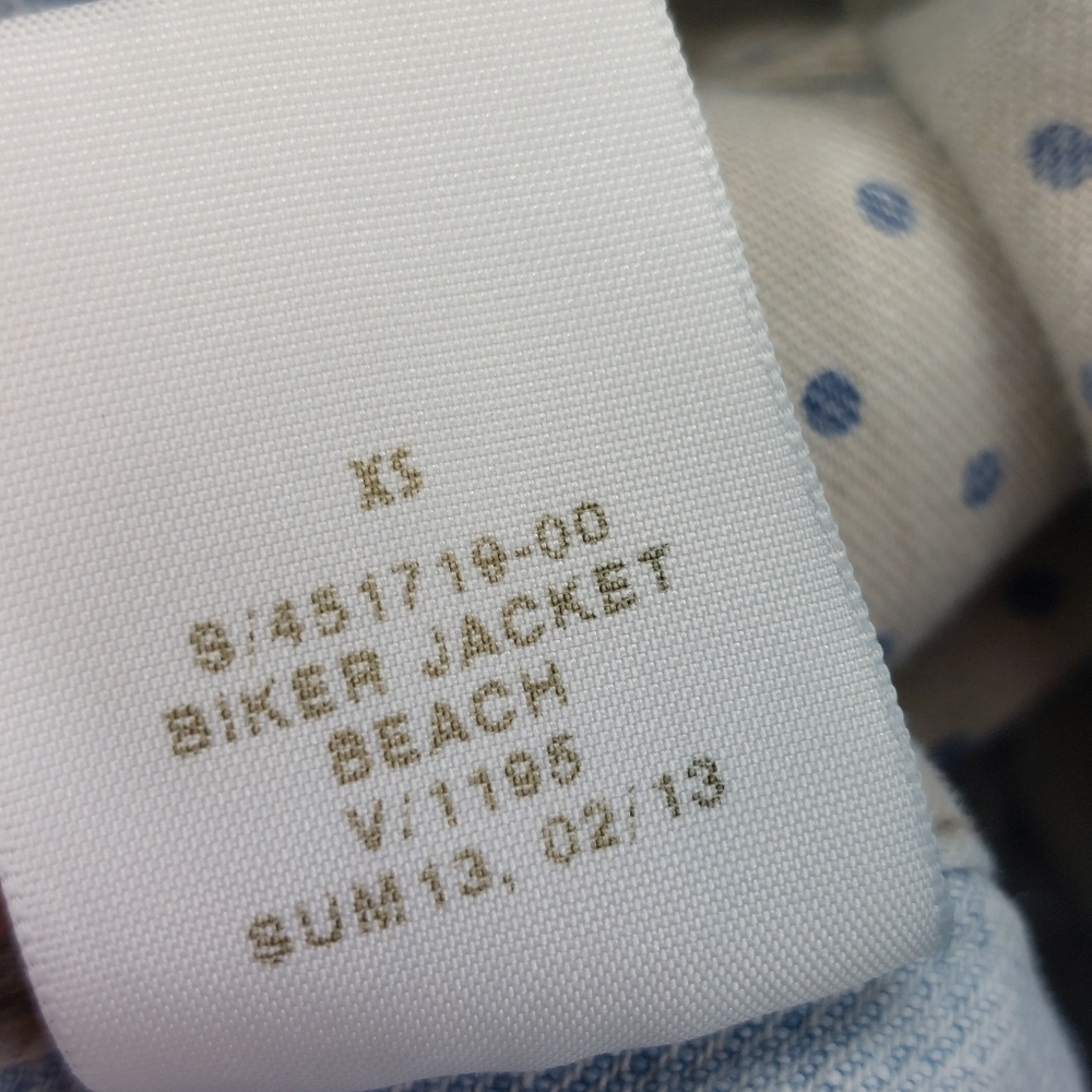 GAP WOMANS BIKER BEACH JACKET CROP LIGHT WASH BLUE JEAN DENIM 3/4 SLEEVE SZ XS - Picture 10 of 13